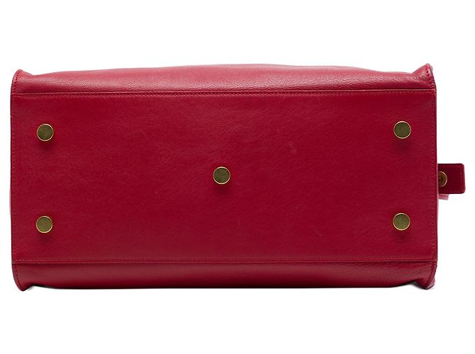Saint Laurent Red Small Leather Monogram Downtown Cabas Satchel Rot - Ansicht 3