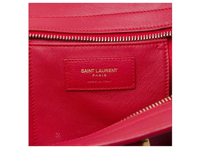 Saint Laurent Red Small Leather Monogram Downtown Cabas Satchel Rot - Ansicht 5