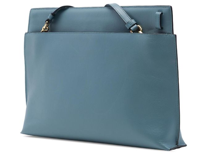 Borsa a tracolla LOEWE Blue Leather Anagram T Pouch Blu chiaro - vista 2