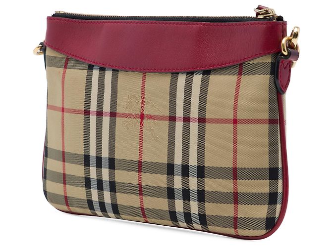 Burberry Beige Haymarket Check Canvas Peyton Crossbody - vista 2