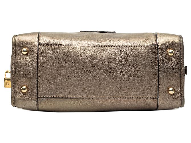 LOEWE Amazona 35 in pelle metallizzata oro D'oro - vista 3