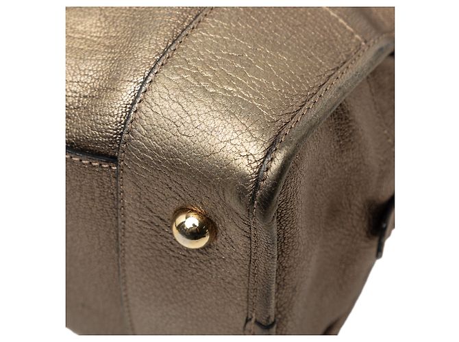 LOEWE Amazona 35 in pelle metallizzata oro D'oro - vista 6