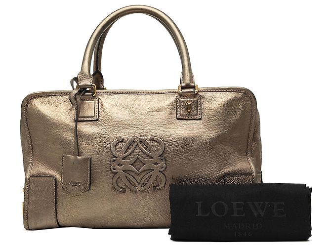 LOEWE Amazona 35 in pelle metallizzata oro D'oro - vista 9