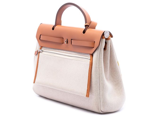 Hermès Beige Toile H Plume Circuit 24 Herbag Zip 31 - vista 2