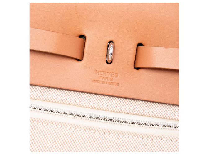 Hermès Beige Toile H Plume Circuit 24 Herbag Zip 31 - vista 5