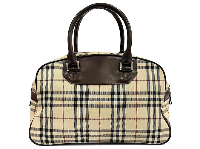 Burberry Beige House Check Canvas Handtasche - Ansicht 2