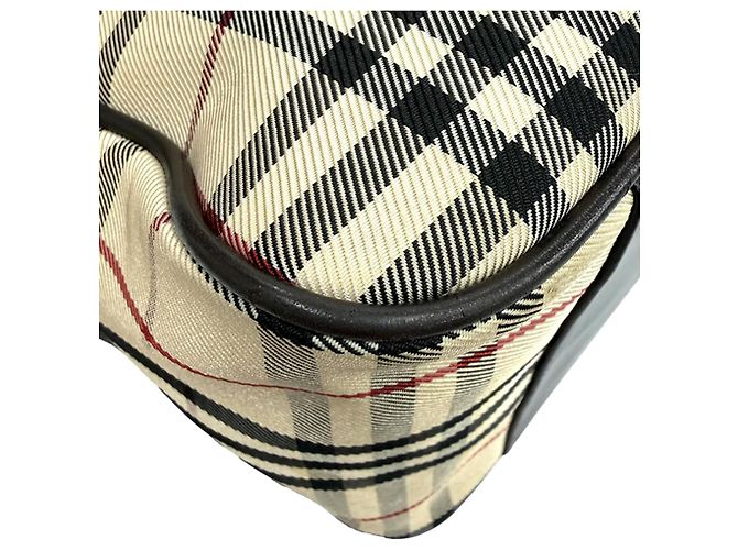 Burberry Beige House Check Canvas Handtasche - Ansicht 7
