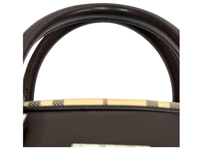 Burberry Beige House Check Canvas Handtasche - Ansicht 8