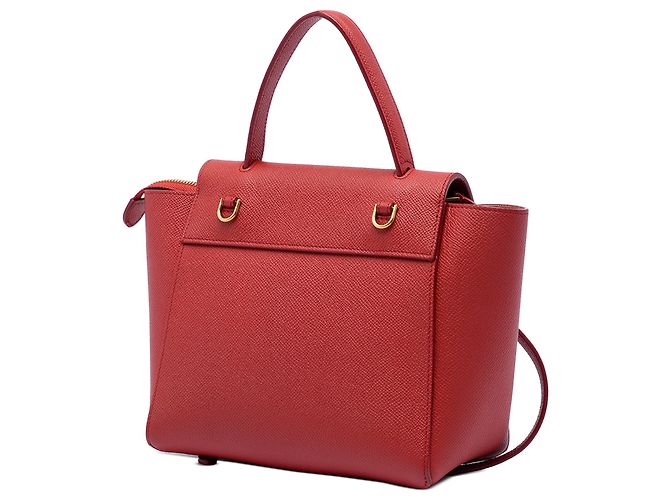 Belt Bag Céline Bolso cinturón Celine Nano de piel de becerro granulada roja - vista 2