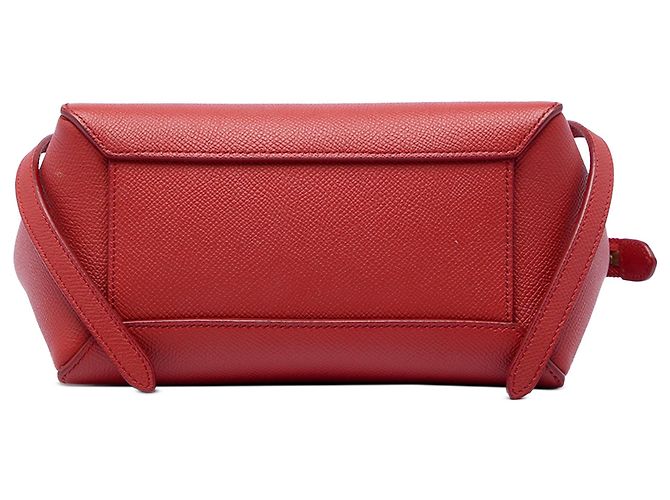 Belt Bag Céline Bolso cinturón Celine Nano de piel de becerro granulada roja - vista 3