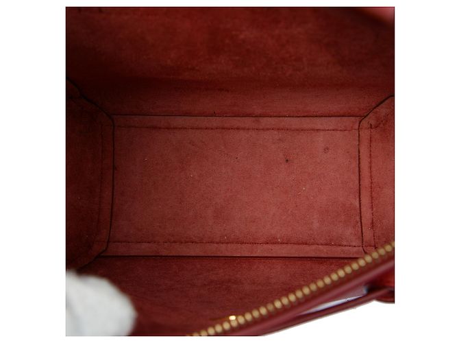 Belt Bag Céline Bolso cinturón Celine Nano de piel de becerro granulada roja - vista 4