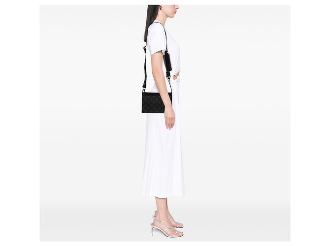 Louis Vuitton Portafoglio Gaston Monogram Eclipse Nero - vista 6