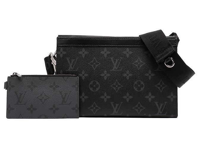 Louis Vuitton Portafoglio Gaston Monogram Eclipse Nero - vista 7