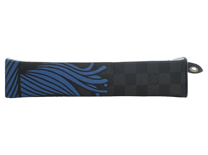 Louis Vuitton Blue Christopher Nemeth Damier Graphite Pochette Voyage Rope MM - vista 3