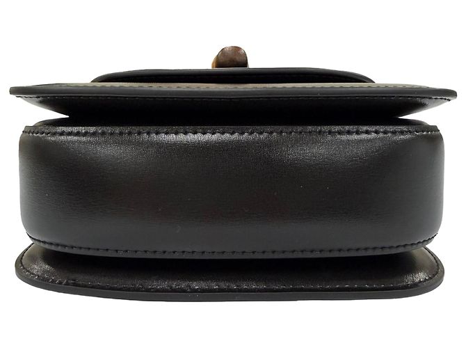 Bamboo Borsa Gucci 1947 Small in pelle di vitello nera con manico in bambù Nero - vista 3