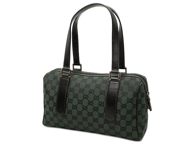 Gucci Green GG Canvas Charmy Boston Bag - view 2