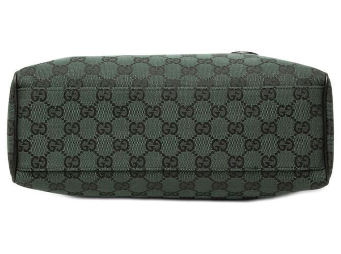 Gucci Green GG Canvas Charmy Boston Bag - view 3