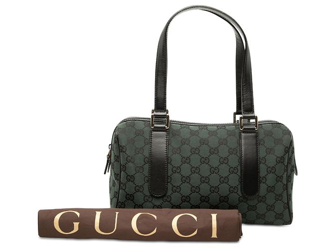 Gucci Green GG Canvas Charmy Boston Bag - view 7