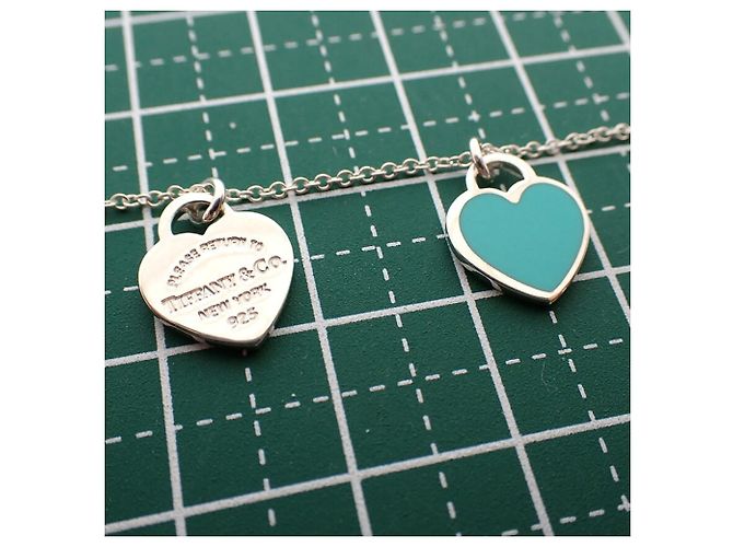 Pendente Tiffany & Co. 925 smalto blu Return to Tiffany doppio cuore - vista 11