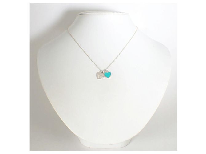 Pendente Tiffany & Co. 925 smalto blu Return to Tiffany doppio cuore - vista 3