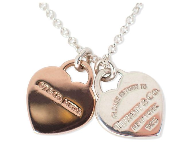 Collana con pendente a doppio cuore Tiffany & Co. in argento 925 - vista 2
