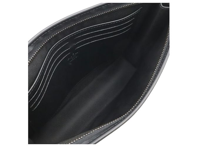 Louis Vuitton Monogram Eclipse Pochette Voyage MM Clutch Bag Braun Schwarz - Ansicht 6