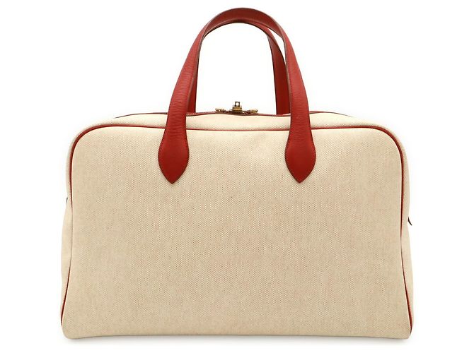 Hermès Borsa Boston Hermes Victoria 43 Rosso Beige - vista 2