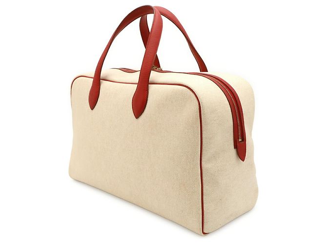 Hermès Borsa Boston Hermes Victoria 43 Rosso Beige - vista 3