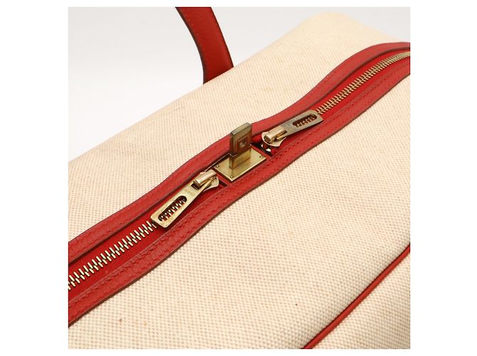 Hermès Borsa Boston Hermes Victoria 43 Rosso Beige - vista 7