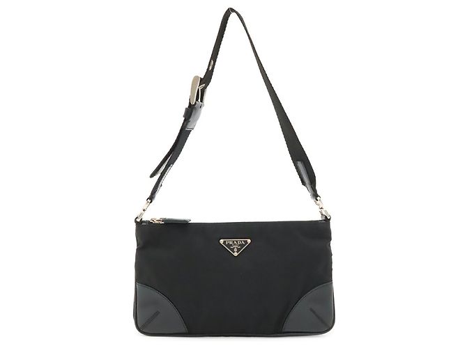 Borsa a spalla Prada Triangle Tessuto Light Nero - vista 2