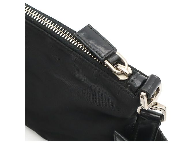 Borsa a spalla Prada Triangle Tessuto Light Nero - vista 7