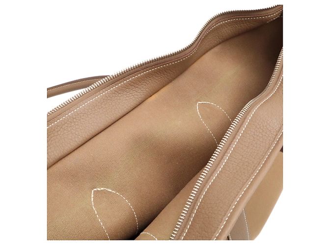 Hermès Borsa Tote Hermes Garden Zip MM Taupe - vista 10