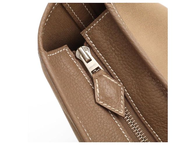 Hermès Borsa Tote Hermes Garden Zip MM Taupe - vista 6