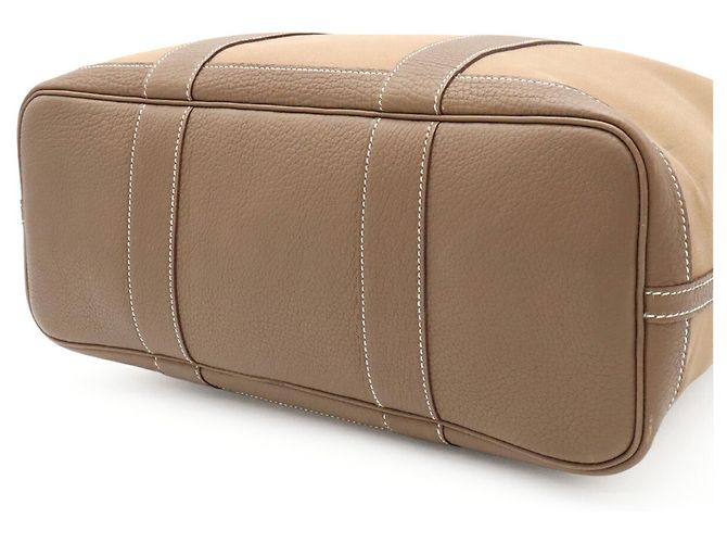 Hermès Borsa Tote Hermes Garden Zip MM Taupe - vista 8
