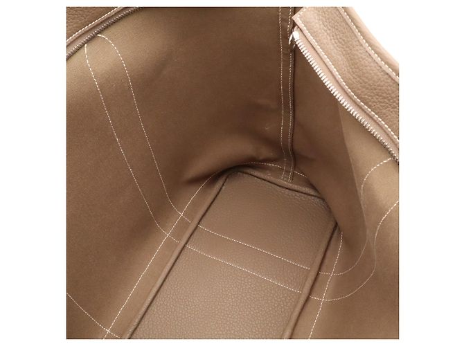 Hermès Borsa Tote Hermes Garden Zip MM Taupe - vista 9
