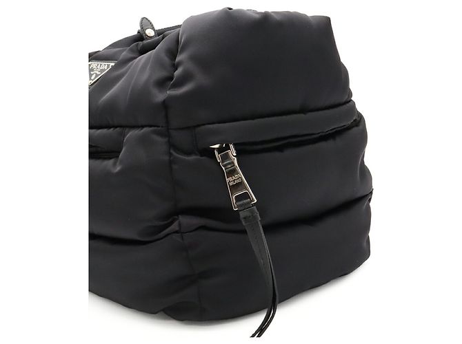 Borsa Tote Prada Bomber Triangle Nero - vista 7