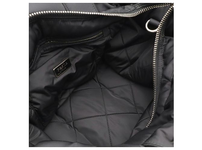 Borsa Tote Prada Bomber Triangle Nero - vista 8
