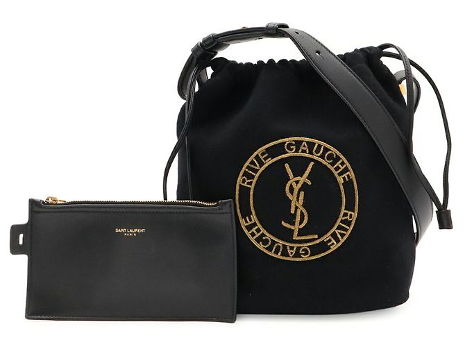 Borsa a secchiello Yves Saint Laurent Rive Gauche Nero - vista 2