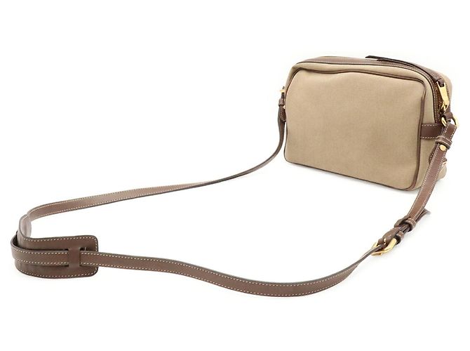 Borsa a tracolla Prada in nastro jacquard Marrone Beige - vista 3