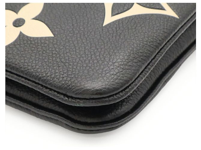 Louis Vuitton Monogram Empreinte Pochette Double Zip Shoulder Bag Nero Beige - vista 4