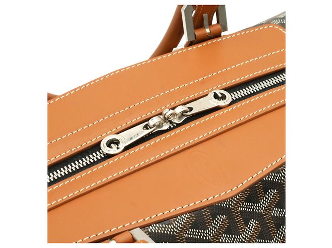 Borsa Boston Goyard Boeing 45 Marrone Nero Bianco - vista 7