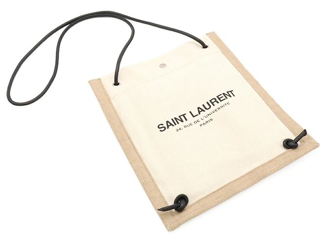 Zaino e Borsa a Tracolla Yves Saint Laurent University Flat Nero Beige - vista 7