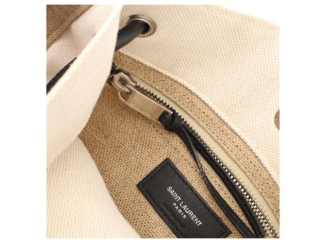 Zaino e Borsa a Tracolla Yves Saint Laurent University Flat Nero Beige - vista 9