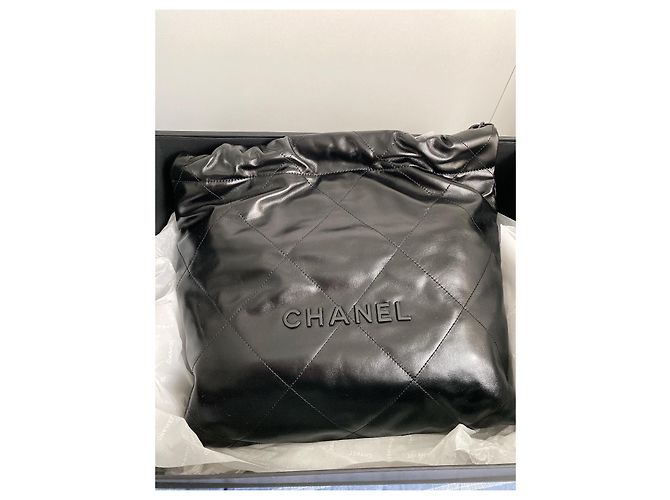 Borsa Tote Chanel 22 Large in pelle nera Nero - vista 4
