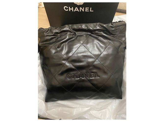 Borsa Tote Chanel 22 Large in pelle nera Nero - vista 5
