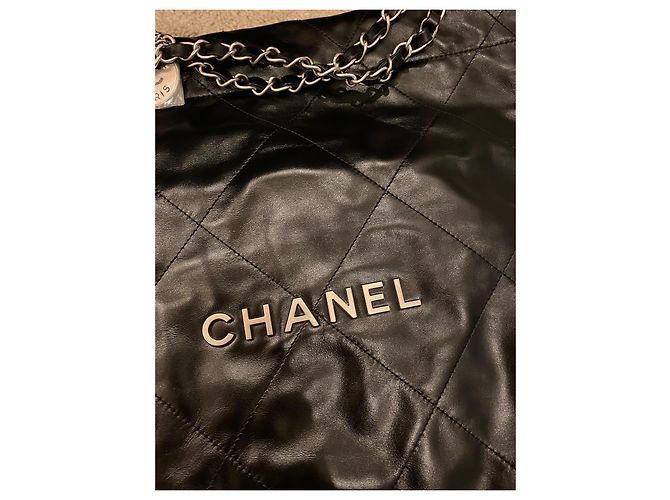 Chanel 19 Borsa Shopping Grande in Pelle d'Agnello Nera Nero - vista 12