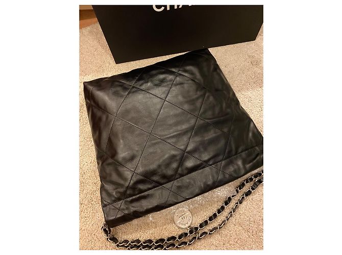 Chanel 19 Borsa Shopping Grande in Pelle d'Agnello Nera Nero - vista 5