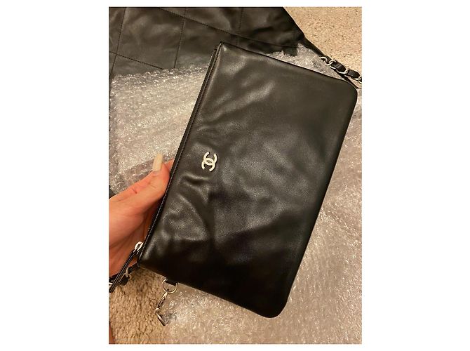 Chanel 19 Borsa Shopping Grande in Pelle d'Agnello Nera Nero - vista 8