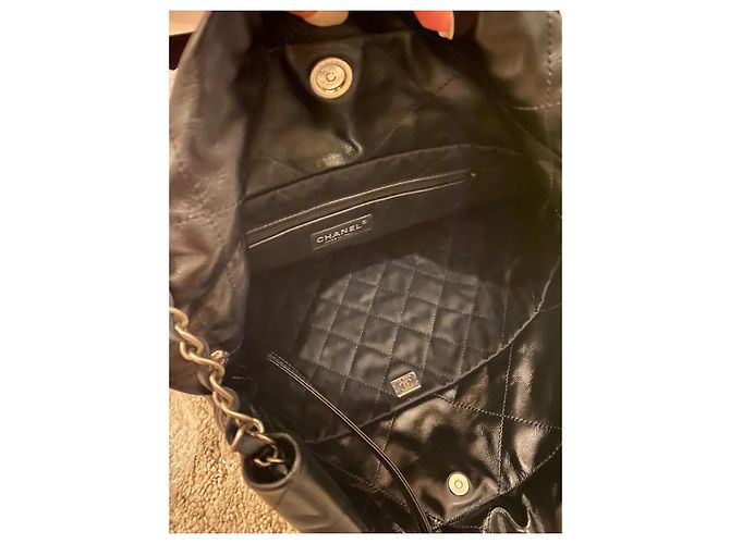 Chanel 19 Borsa Shopping Grande in Pelle d'Agnello Nera Nero - vista 9