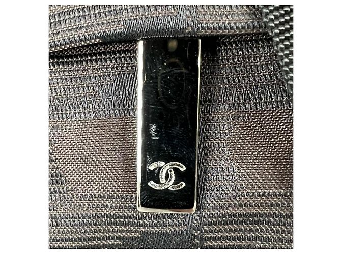 Borsa a tracolla Chanel in nylon nero - vista 12